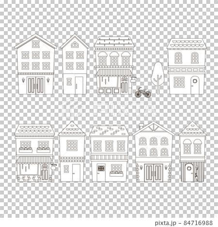 European style building line drawing European style building line drawing 84716988