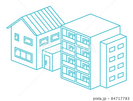 新築の戸建て住宅とアパート(マンション又は集合住宅) 新築の戸建て住宅とアパート(マンション又は集合住宅) 84717783