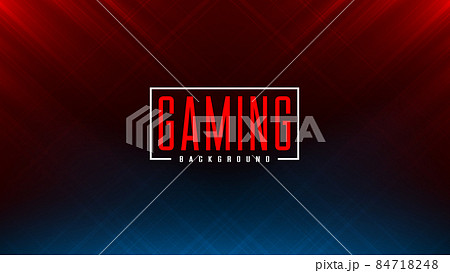 Cyber Sport banner, Esports abstract background. Video games. GAMING Title on red blue gradient background with light rays. Design for Esport events. Cyber Sport concept. 84718248