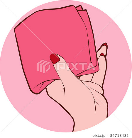 ハンドタオル ハンカチを持つ女性の手のイラスト素材