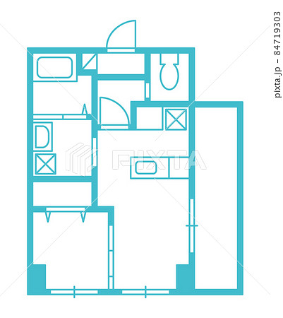1LDKの間取り図 84719303
