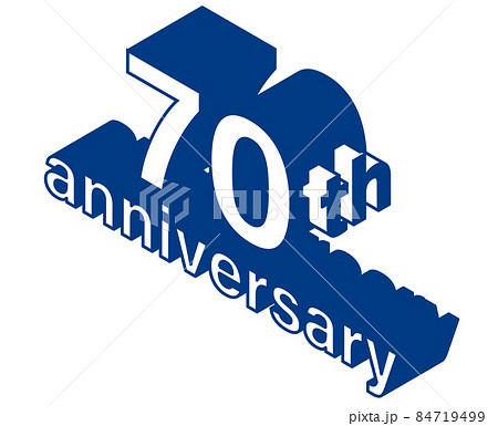 70周年のアイソメトリックス　イラスト・ロゴ｜グラフィック素材　70th Anniversary 84719499