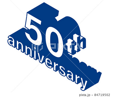 50周年のアイソメトリックス　イラスト・ロゴ｜グラフィック素材　50th Anniversary 84719502