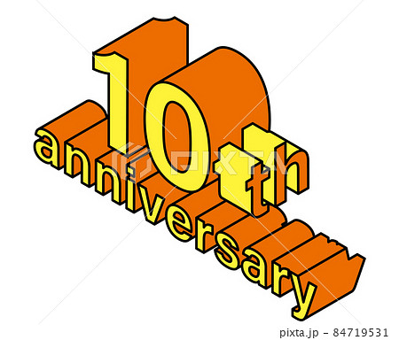 10周年のアイソメトリックス イラスト・ロゴ｜グラフィック素材 10th 