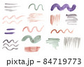 Vintage watercolor brush strokes. Set of hand-drawn elements for design - strokes, waves. Use for logo or web design 84719773
