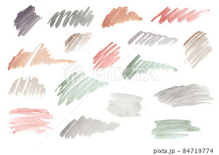 Vintage watercolor brush strokes. Set of hand-drawn elements for design. Use for logo or web design 84719774