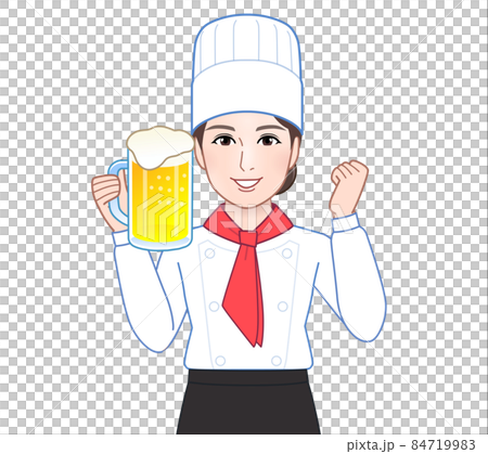 A woman dressed as a cook 84719983