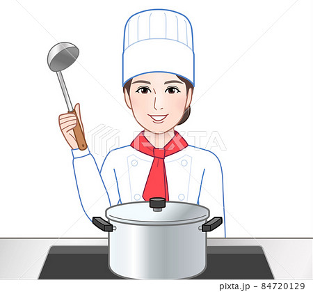 料理人の女性のイラスト素材