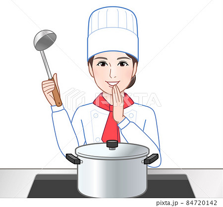 料理人の女性のイラスト素材 料理人の女性のイラスト素材