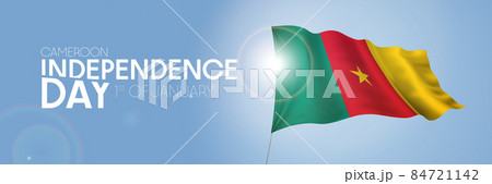 Cameroon happy independence day greeting card, banner with template text vector illustration. 84721142
