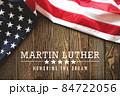 Martin Luther King Day Anniversary - American flag on abstract background 84722056