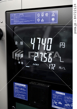 ガソリンスタンド 給油機の金額表示 84722124