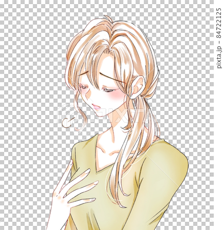 胸の問題を悩む女性 胸の問題を悩む女性 84722125