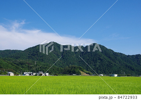 福井市の田園地帯から望む文殊山 福井市の田園地帯から望む文殊山 84722933