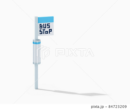 Bus Stop A Digital Art Of Blue Bus Station のイラスト素材