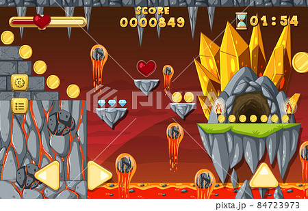 Lava Cave Platformer Game template 84723973