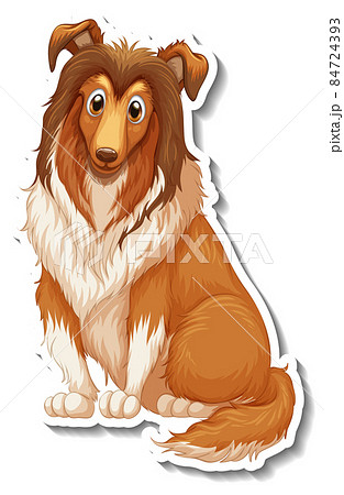 Shetland Sheepdog cartoon sticker Shetland Sheepdog cartoon sticker 84724393
