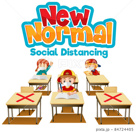 New Normal with students keep social distancing in the classroom 84724405