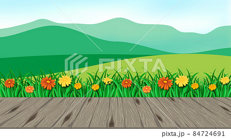 Beautiful outdoor nature scene background view from porch 84724691