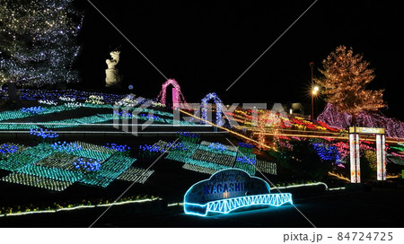 長島町 鹿児島県出水郡 初のイルミネーションイベント フラワーズオブヒカリ の写真素材