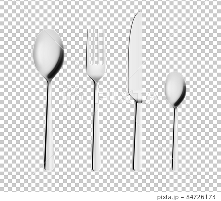 カトラリー リアルなイラストのイラスト素材