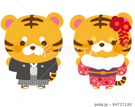 着物の虎のキャラクター 84727130