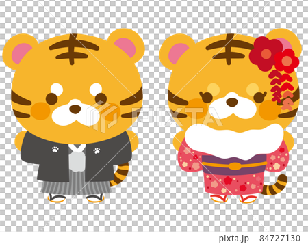 着物の虎のキャラクター 84727130