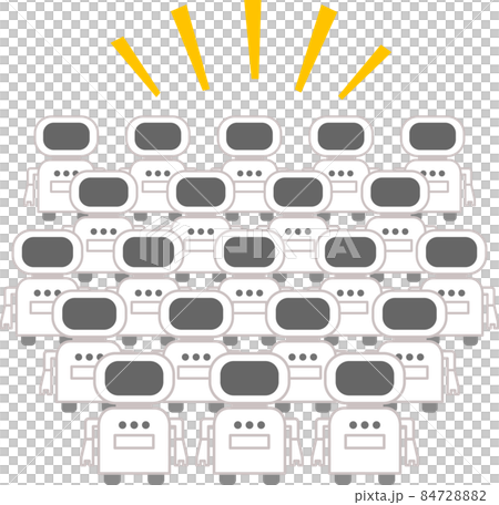 Many robots lined up, mass production 84728882