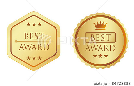 メダル_ベストアワード_金の王冠と星_多角形 84728888