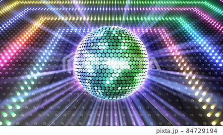 ミラーボール ディスコ クラブ ダンス キラキラ 3D イラスト 背景 バック ミラーボール ディスコ クラブ ダンス キラキラ 3D イラスト 背景 バック 84729194