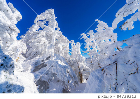 【冬素材】冬の北横岳登山風景【長野県】 84729212