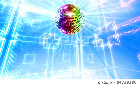 ミラーボール ディスコ クラブ ダンス キラキラ 3d イラスト 背景 バックのイラスト素材