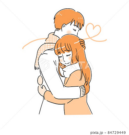 抱き合う男女のカップル 冬 抱き合う男女のカップル 冬 84729449