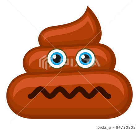 Frustrated poop sign. Sad pile of poo emoji 84730805