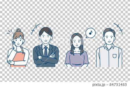 微笑，大笑，快樂的面部表情，人，男人，女人，男人和女人 84731483