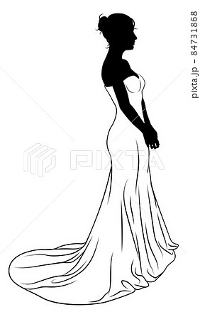 Bride Bridal Wedding Dress Silhouette Woman Design Bride Bridal Wedding Dress Silhouette Woman Design 84731868