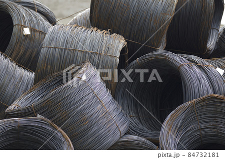 Thin metal reinforcement wound into bays at the metal products warehouse Thin metal reinforcement wound into bays at the metal products warehouse 84732181