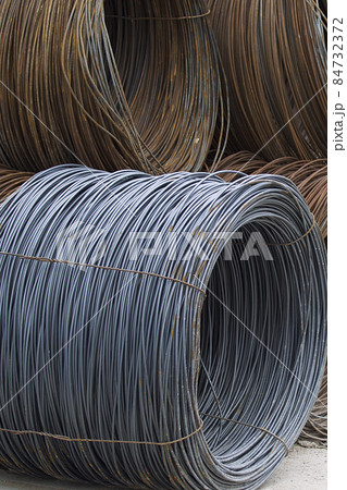 Thin metal reinforcement wound into bays at the metal products warehouse 84732372