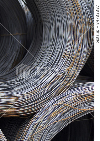 Thin metal reinforcement wound into bays at the metal products warehouse 84732387