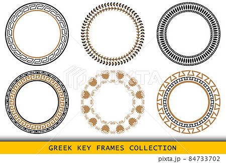 Ancient Greek round frames patterns, set of antique borders from Greece Ancient Greek round frames patterns, set of antique borders from Greece 84733702