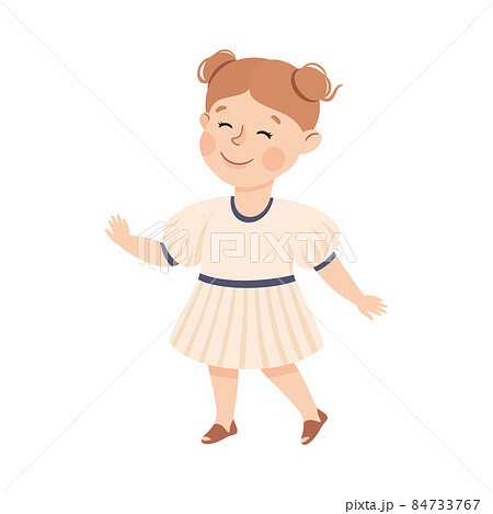 Little Girl Reaching Hand Supporting and Comforting Someone Vector Illustration 84733767
