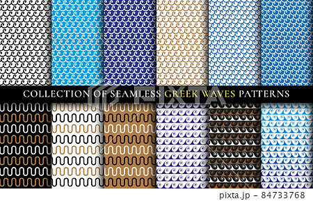 Seamless Waves different patterns set. Aqua design Seamless Waves different patterns set. Aqua design 84733768