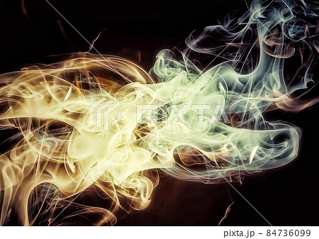 炎と煙が渦巻く抽象的な背景のイラスト素材