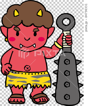 Setsubun_Cute Red Demon - Stock Illustration [84736331] - PIXTA