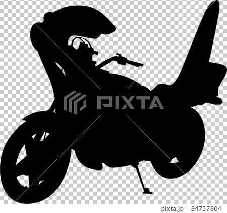 ヤンキー バイクシルエットのイラスト素材