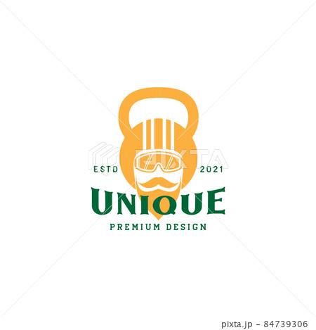 man with gym helmet vintage logo symbol icon vector graphic design illustration idea creative 84739306