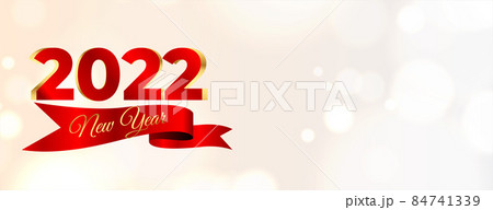 realistic 2022 shiny ribbon new year bokeh background realistic 2022 shiny ribbon new year bokeh background 84741339