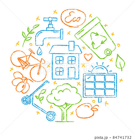 Set of sketch style ecology icons 84741732