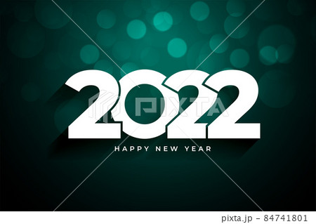 2022 happy new year creative flat greeting on bokeh background 84741801