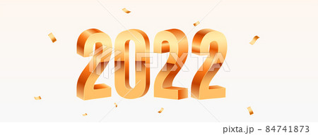 3d golden shiny 2022 new year text effect with...のイラスト素材 [84741873] - PIXTA